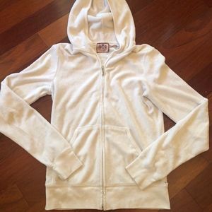 Juicy Couture Velor Hooded Jacket White Small